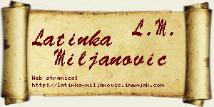Latinka Miljanović vizit kartica